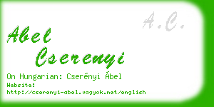 abel cserenyi business card